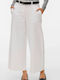 Women's Fabric Trousers Wide Line Bright White