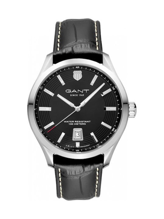 Gant Prestige Ανδρικό Ρολόι Μπαταρίας με Μαύρο Δερμάτινο Λουράκι