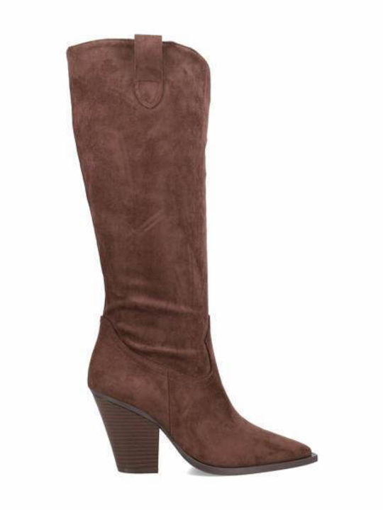 Suede Cowboy Boots Brown