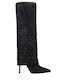 Leder Damenstiefel Schwarz