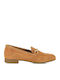 Leather Women's Moccasins in Tabac Brown Color