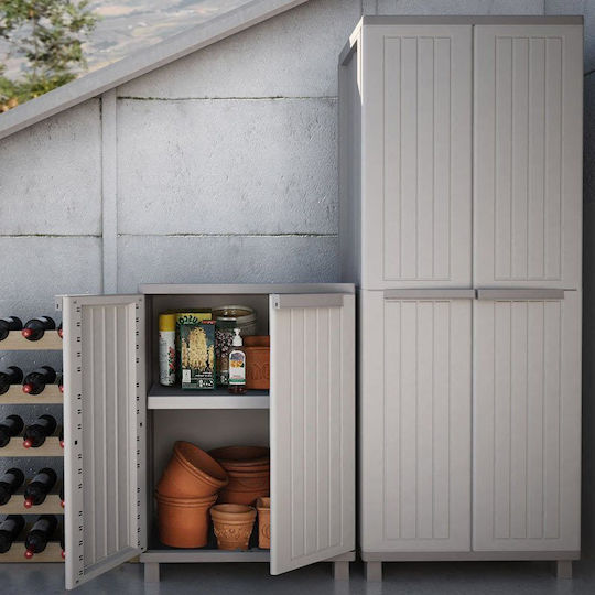 Double-leaf Jwood Plastic 68x37.5x91.5 cm Outdoor Storage Cabinet