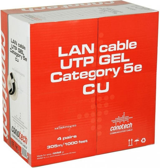 Conotech U/UTP Cat.5e (Gigabit) Καλώδιο Δικτύου Ethernet εξωτερικού χώρου 305m Μαύρο