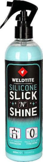 Weldtite Protective Polish Weldtite Silicone Slick 'n' Shine 400 Ml Suspension Fork Rubber Hanging Tubes New 2025