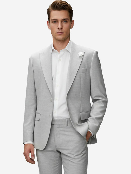 Hutson Men’s Suit Jacket With Slim Fit Open White