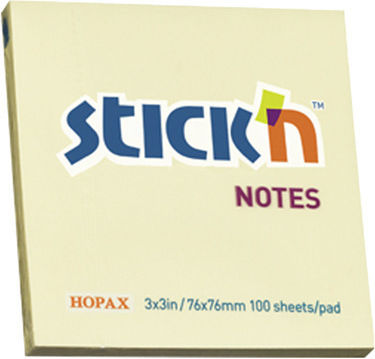 Stick'n Memo Notes Self-Adhesive 76x76mm 100 Sheets Yellow 12 Pieces Product Sold as Single Pieces