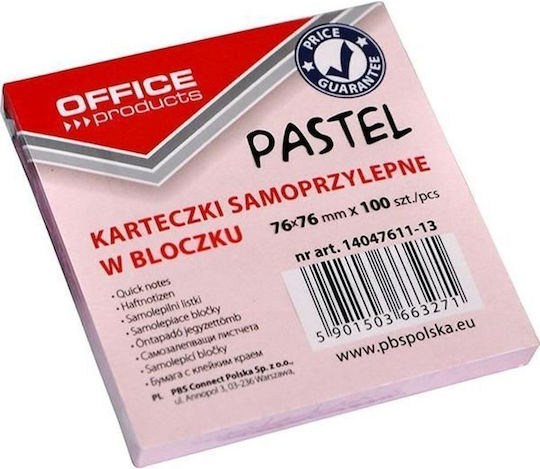 Αυτοκόλλητες Σημειώσεις Office Pastel Ροζ 76x76mm 100τμχ 14047611-13