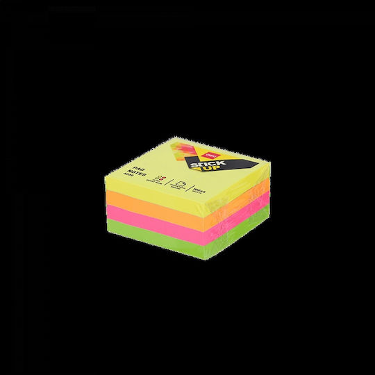 497544 Sticky Memo Cube 51x51mm 400 Sheets Deli 4 Neon Colors Pack 6 Pieces