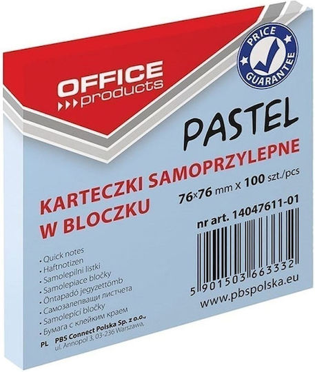 Αυτοκόλλητες Σημειώσεις Office Pastel Μπλε 76x76mm 100τμχ 14047611-01