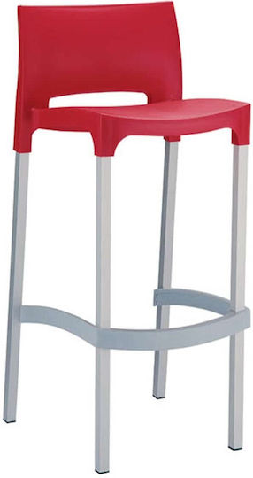 Metallischer Gartenhocker Bar Außenbereich Gio Siesta Rote 39x45x75cm