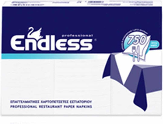 Endless Soft Napkin 1-Ply White 24x24cm 750pcs 5pcs