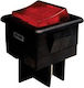 Rocker Large Switch 4p Light On-Off 10A/250V Red Square R13-105 Sci Pieces 10 01.086.0016