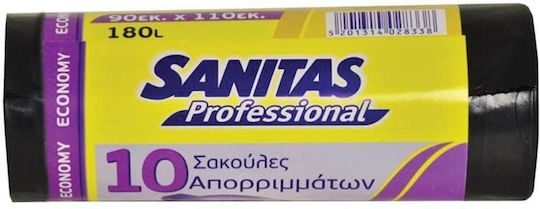 Sanitas Σακούλες Απορριμάτων Μεγάλης Αντοχής Pro 110x90cm 2x10τμχ Μαύρες