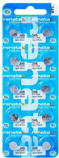 Renata 346 Μπαταρίες Silver Oxide Ρολογιών SR712 1.55V 10τμχ