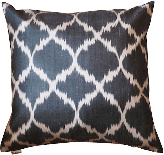 Κάλυμμα Μαξιλαριού Les Ottomans Silk Velvet Cushion Cover Ikat Black