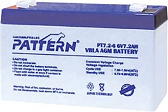 Pattern Battery PT7.2-6 UPS Batterie mit Kapazität 7.2Ah und Spannung 6V 10Stück