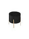 Stool For Living Room Upholstered with Fabric Velour Black