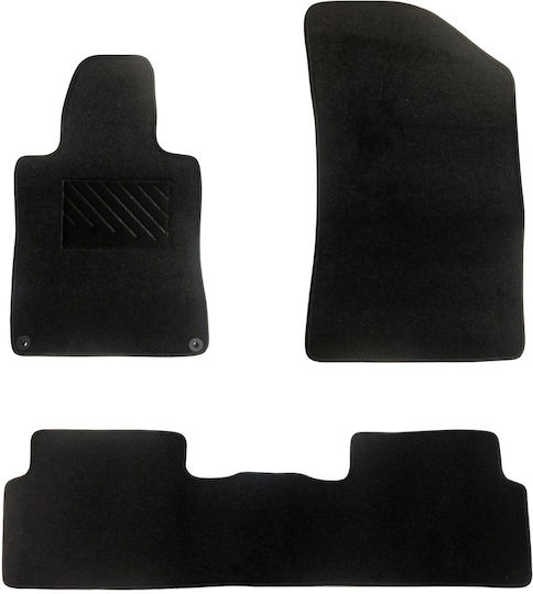 Car Mats Carpet Economy Quality Black Peugeot 508 Model 2010-2018 3 Pieces