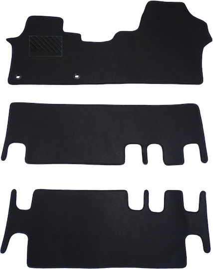 Car Mats Carpet Medium Quality Black Compatible Peugeot Traveller 3 Rows Model 2016 Today 3 Pieces