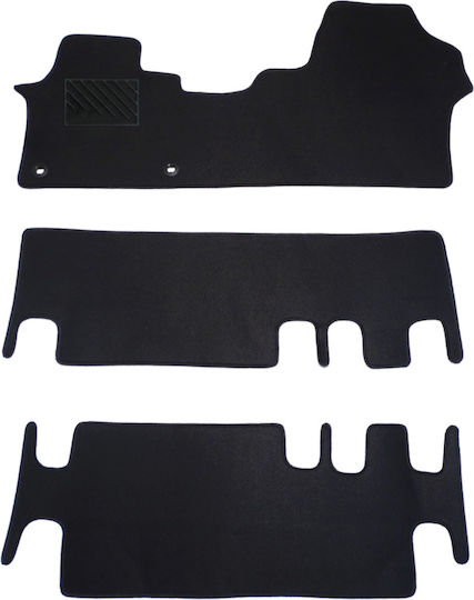 Car Mats Carpet Medium Quality Black Compatible Citroen Jumpy Space Tourer 9-Seater 3 Rows Model 2016 3 Pieces