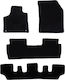 Car Mats Carpet Medium Quality Black Compatible Peugeot 5008 3 Rows Model 2017 2024 Set of 4