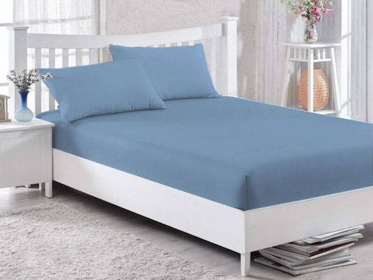Cearșaf Super dublu cu Elastic 160x200cm. Aqua