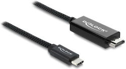 DeLock 81704 HDMI 2.0 Geflochtenes HDMI-Stecker - USB-C-Stecker 2m Schwarz