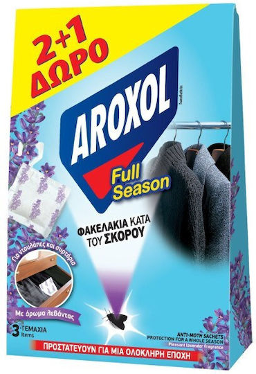 Aroxol Mottenbekämpfung Sachets Lavendel (2+1 Geschenk) Mottenbekämpfungsmittel 3cm