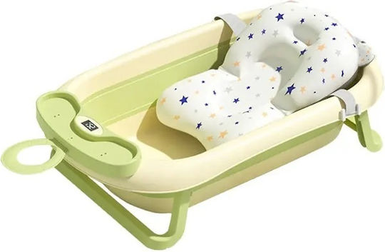 Little Mom Faltbare Babybadewanne mit Thermometer Gelb