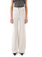 Women's Fabric Trousers Straight Line Ecru