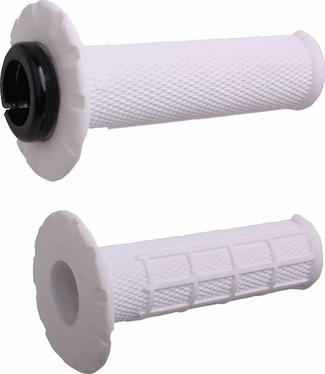 Odi Motorradlenkergriffe 22mm Länge 12,5cm Diamond Knurled Flange Half Waffle Universal Medium H21uhww Weiß