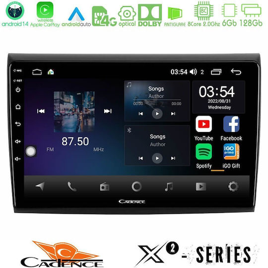 Cadence Car Audio System for Fiat Bravo 2007-2015 (Bluetooth/USB/WiFi/GPS/Apple-Carplay/Android-Auto) with Touch Screen 9"