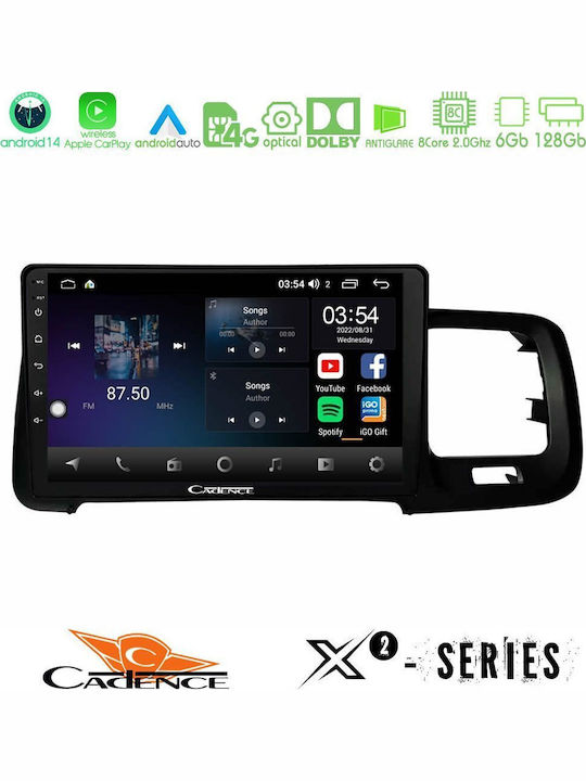 Cadence Car Audio System for Volvo S60 2010-2018 (Bluetooth/USB/WiFi/GPS/Apple-Carplay/Android-Auto) with Touch Screen 9"