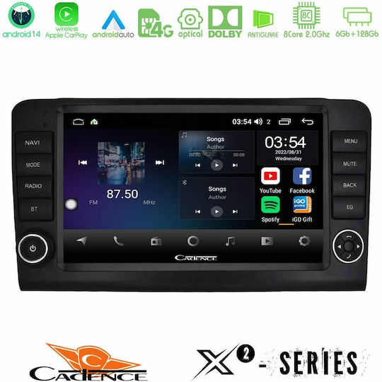 Cadence Ηχοσύστημα Αυτοκινήτου για Mercedes-Benz ML / GL Class 2006-2011 (Bluetooth/USB/WiFi/GPS/Apple-Carplay/Android-Auto) με Οθόνη Αφής 9"