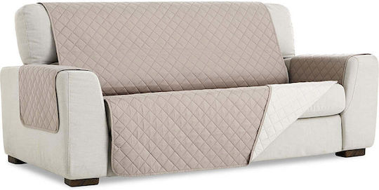 Sofazip Elastische Abdeckung für Dreisitziges Sofa Cappuccino - Ivory 160εκ. 1Stück SZMATCAIV