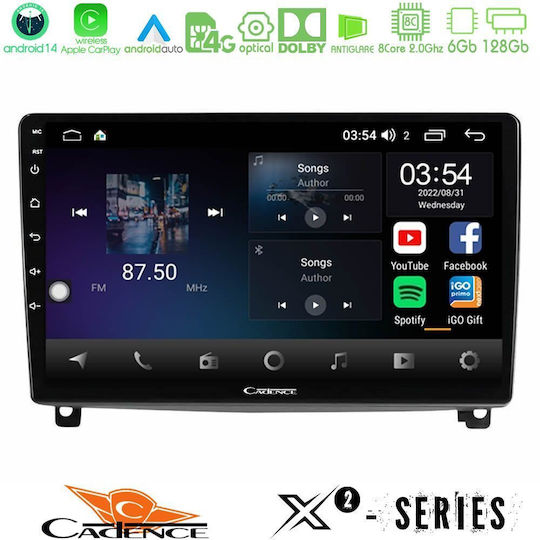 Cadence Auto-Audiosystem für Peugeot 407 2004-2011 (Bluetooth/USB/WiFi/GPS/Apple-Carplay/Android-Auto) mit Touchscreen 9"