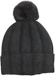 Verde Beanie Γυναικείος Σκούφος Πλεκτός σε Μαύρ...