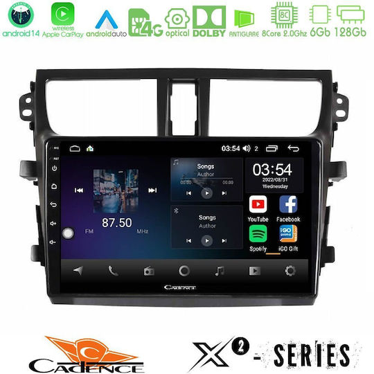 Cadence Ηχοσύστημα Αυτοκινήτου για Suzuki Celerio 2014-2020 (Bluetooth/USB/WiFi/GPS/Apple-Carplay/Android-Auto) με Οθόνη Αφής 9"