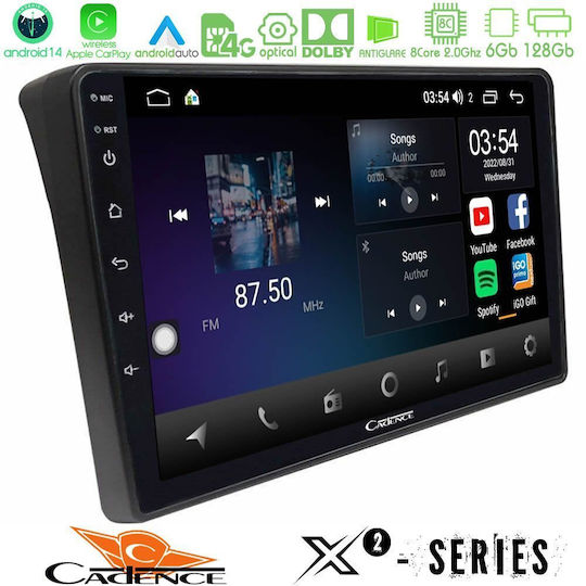 Cadence Car Audio System for Peugeot Boxer Fiat Ducato Citroen Jumper 2006-2011 (Bluetooth/USB/WiFi/GPS/Apple-Carplay/Android-Auto) with Touch Screen 9"