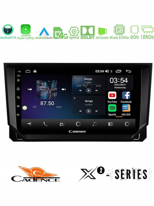 Cadence Car Audio System for Seat Arona / Ibiza 2017 (Bluetooth/USB/WiFi/GPS/Apple-Carplay/Android-Auto) with Touch Screen 9"