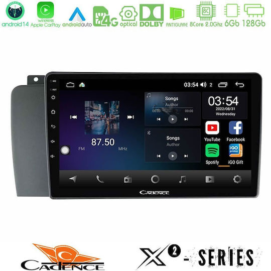Cadence Car Audio System for Volvo S60 2004-2009 (Bluetooth/USB/WiFi/GPS/Apple-Carplay/Android-Auto) with Touch Screen 9"