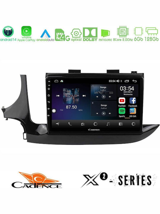 Cadence Car Audio System for Opel Mokka 2016-2020 (Bluetooth/USB/WiFi/GPS/Apple-Carplay/Android-Auto) with Touch Screen 9"
