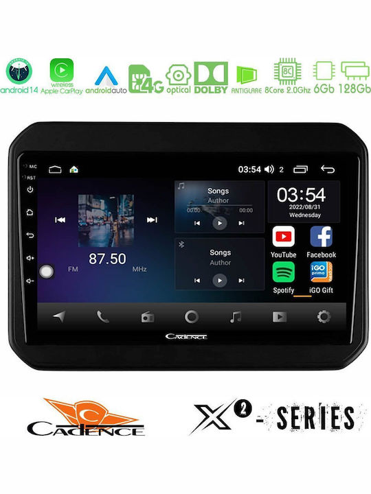 Cadence Car Audio System for Suzuki Ignis 2017 2023 (Bluetooth/USB/WiFi/GPS/Apple-Carplay/Android-Auto) with Touch Screen 9"