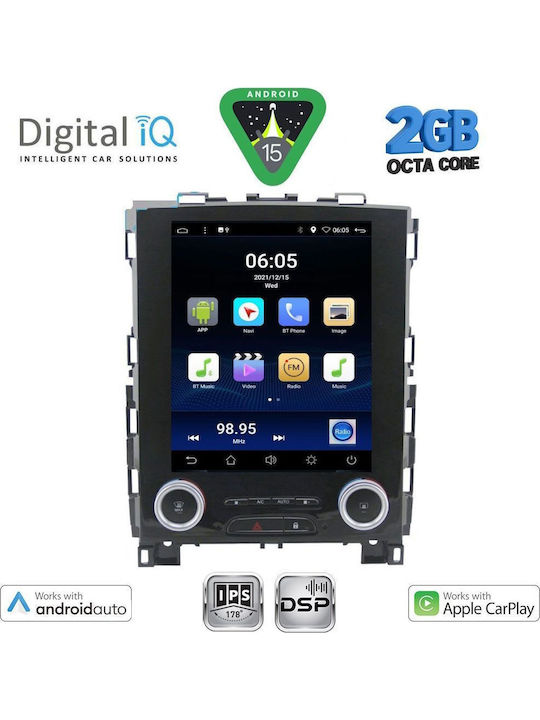 Digital IQ Auto-Audiosystem für Renault Koleos / Megane 2016 (Bluetooth/USB/AUX/WiFi/GPS/Apple-Carplay/Android-Auto) mit Touchscreen 9.7"
