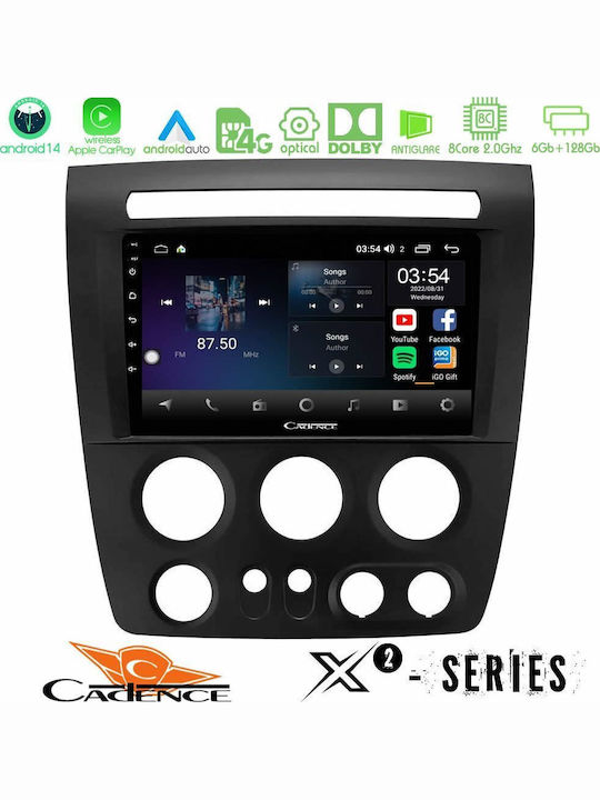 Cadence Car Audio System Hummer H3 2005-2009 (Bluetooth/USB/WiFi/GPS/Apple-Carplay/Android-Auto) with Touch Screen 9"