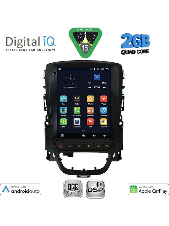 Digital IQ Car Audio System for Opel Astra 2011-2016 (Bluetooth/USB/AUX/WiFi/GPS/Apple-Carplay/Android-Auto) with Touch Screen 9.7"