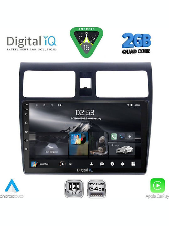 Digital IQ Car Audio System for Suzuki Swift 2005-2011 (Bluetooth/USB/AUX/WiFi/GPS/Apple-Carplay/Android-Auto) with Touch Screen 10"