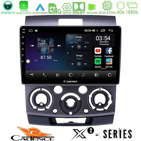 Cadence Ηχοσύστημα Αυτοκινήτου για Ford Ranger Mazda BT-50 2006-2011 (Bluetooth/USB/WiFi/GPS/Apple-Carplay/Android-Auto) με Οθόνη Αφής 9"