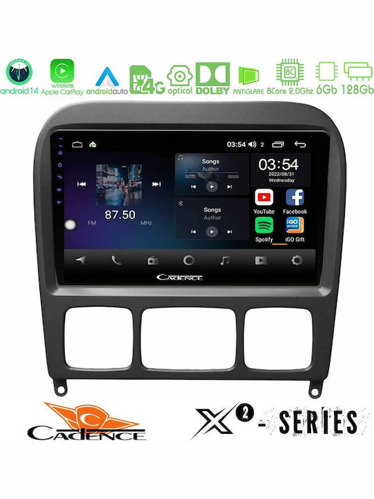 Cadence Car Audio System for Mercedes-Benz S Class 1999-2004 (Bluetooth/USB/WiFi/GPS/Apple-Carplay/Android-Auto) with Touch Screen 9"