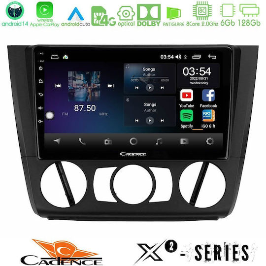 Cadence Auto-Audiosystem für BMW E81 / E82 / E87 2007-2011 mit A/C (Bluetooth/USB/WiFi/GPS/Apple-Carplay/Android-Auto) mit Touchscreen 9"